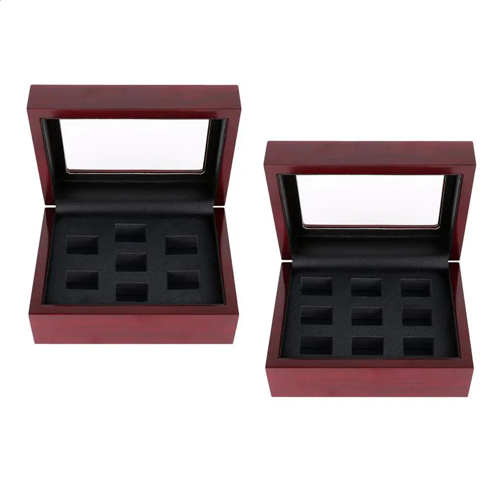 Wooden Jewelry Gift Collection Box Fashion Display Showcase Championship Ring Lady EarChip Storage Holder 250106