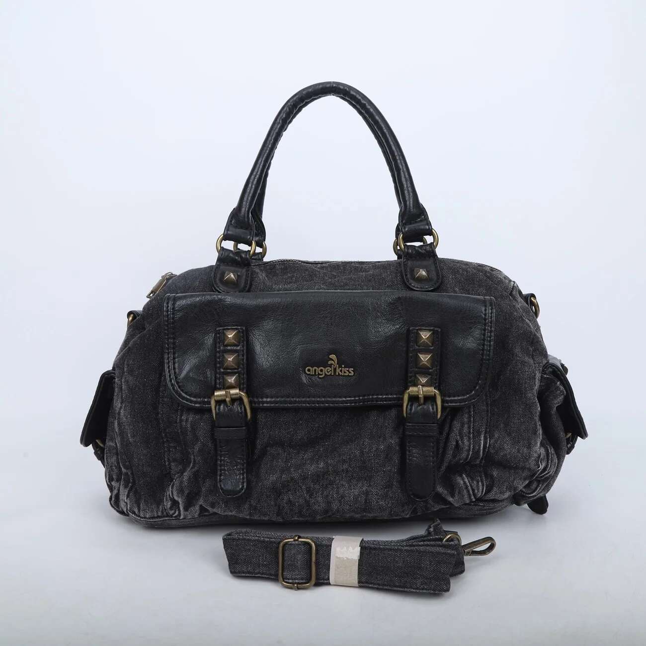 Angelkiss Women Handbags Satchel Top-Handle Denim Bag Large Dumpg Fabric Shoulder Bags Phone Money Pack