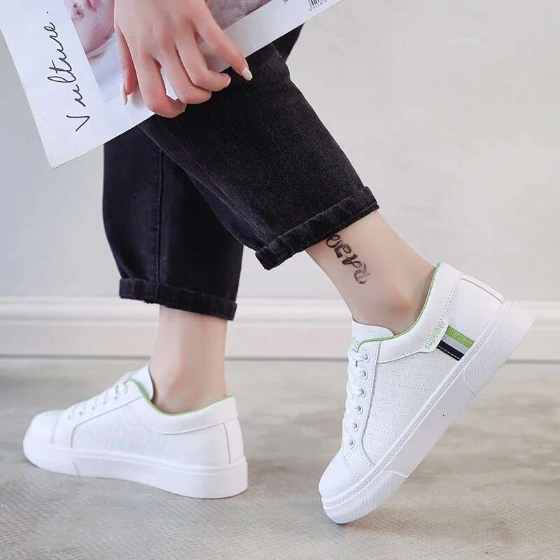 Women's Sneakers Spring Leather Light White Female Platform Vulcanized Shoes Autumn Casual Breathable Sports PU Flats Size 35-40
