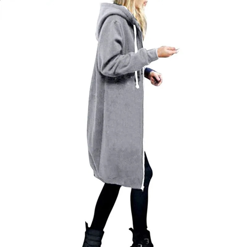 Autumn Long Plush Sweater Womens Oversized Loose Hooded Jacket Cardigan for Women 250106