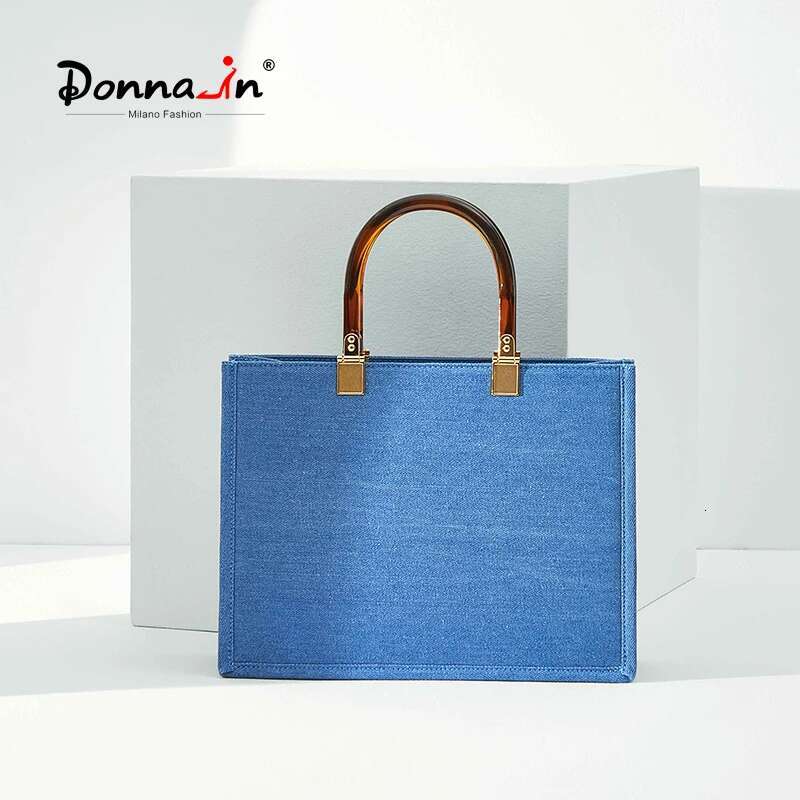 Donna-In 2023 Fashion Design Women Denim Bag Handbag Large Capacity Lady Jeans Tote Bags Crossbody Casaul Big Shopper Purses