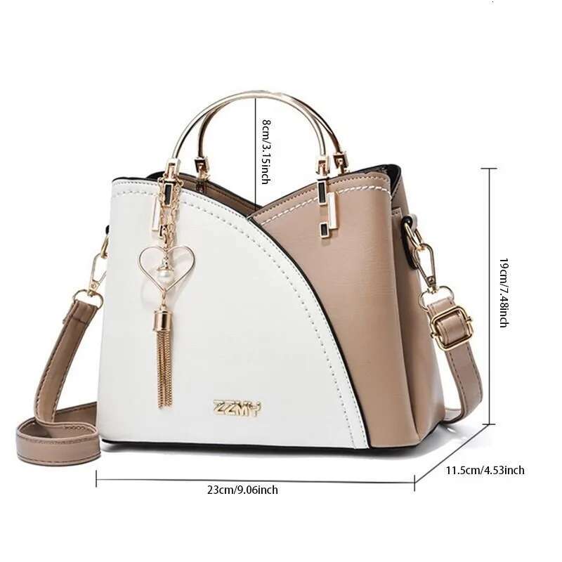 Women's Patchwork Bag Large Capacity Shoulder Pu Leather Handbag Ladies Bags Purses And Handbags