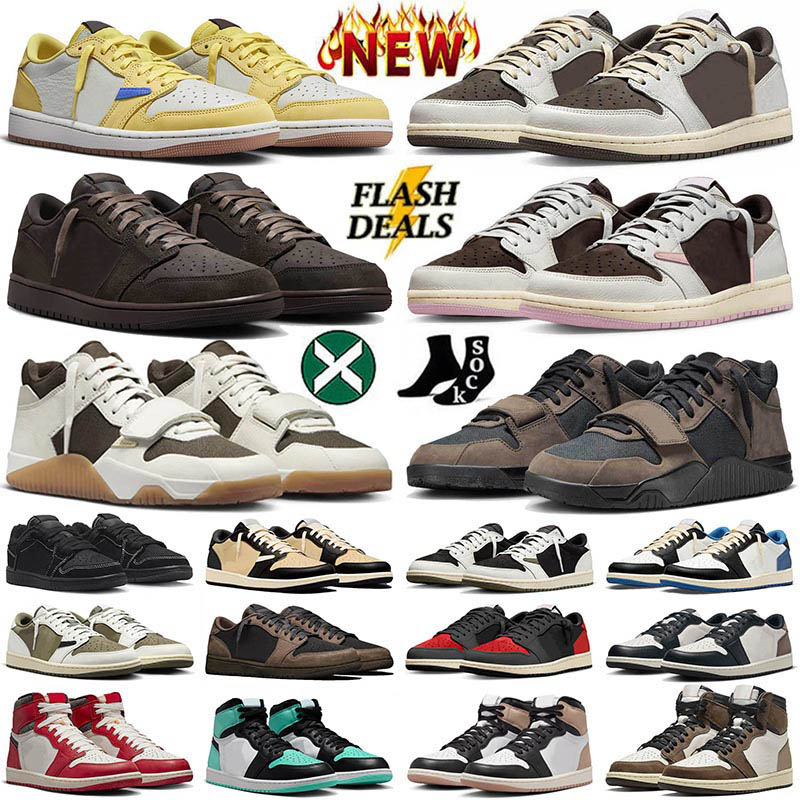 Ts men women 1 basketball shoes reverse mocha low big size 13 Jack Tr Dark Canary Sail Medium Olive Velvet Brown Unc mens dhgate trainers sneaker