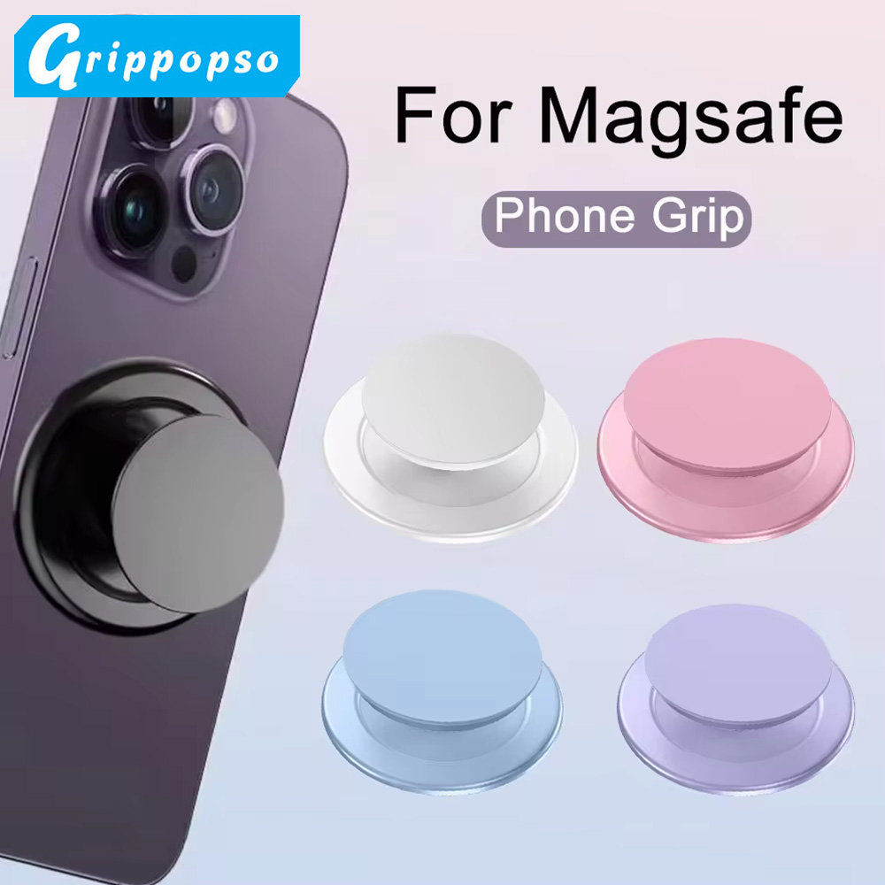 Grippopso Magnetic Folding Mobile Phone Grip Holder Socket Support Tok for IPhone 16 15 14 13 Ring Finger Expanding Stand
