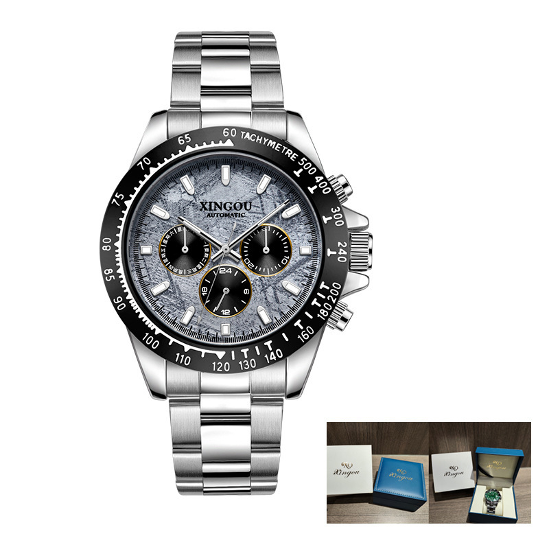 Men's Automatic Mechanical Watch with Gold-Toned Stainless Steel Band and 30M Waterproof