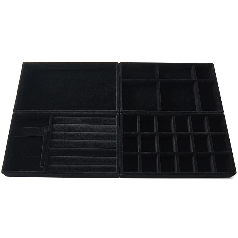4pcs s Fashion Portable Velvet Jewelry Ring Jewelry Display Organizer Box Tray Holder Earring Jewelry Storage 250106