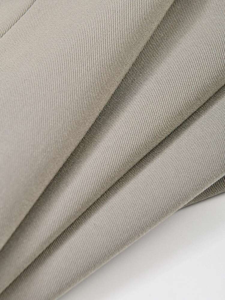 Women Gray Cross Bandage Casual Blazer New Lapel Long Sleeve Loose Fit Jacket Fashion Tide Spring Autumn 2025 Cp2134