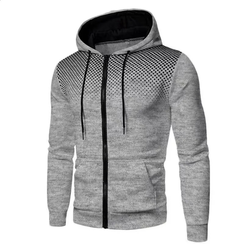 Mens Hoodie Jacket Streetwear Long Sleeve Sweatshirts Zipper Hooded Pullover Male Sportswear Men Clothing 250110