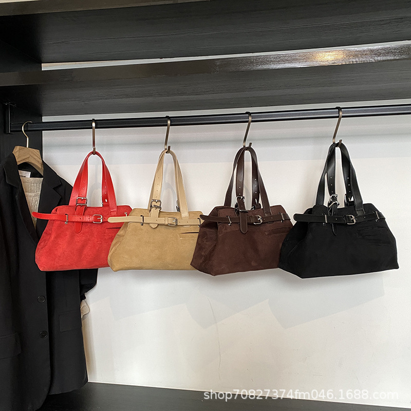 Ma'am Autumn And Winter Korean Version Handbag Versatile Classic Large Capacity Commuting Simple Suede Designer Handbag Shoulder Crossbody Tote B
