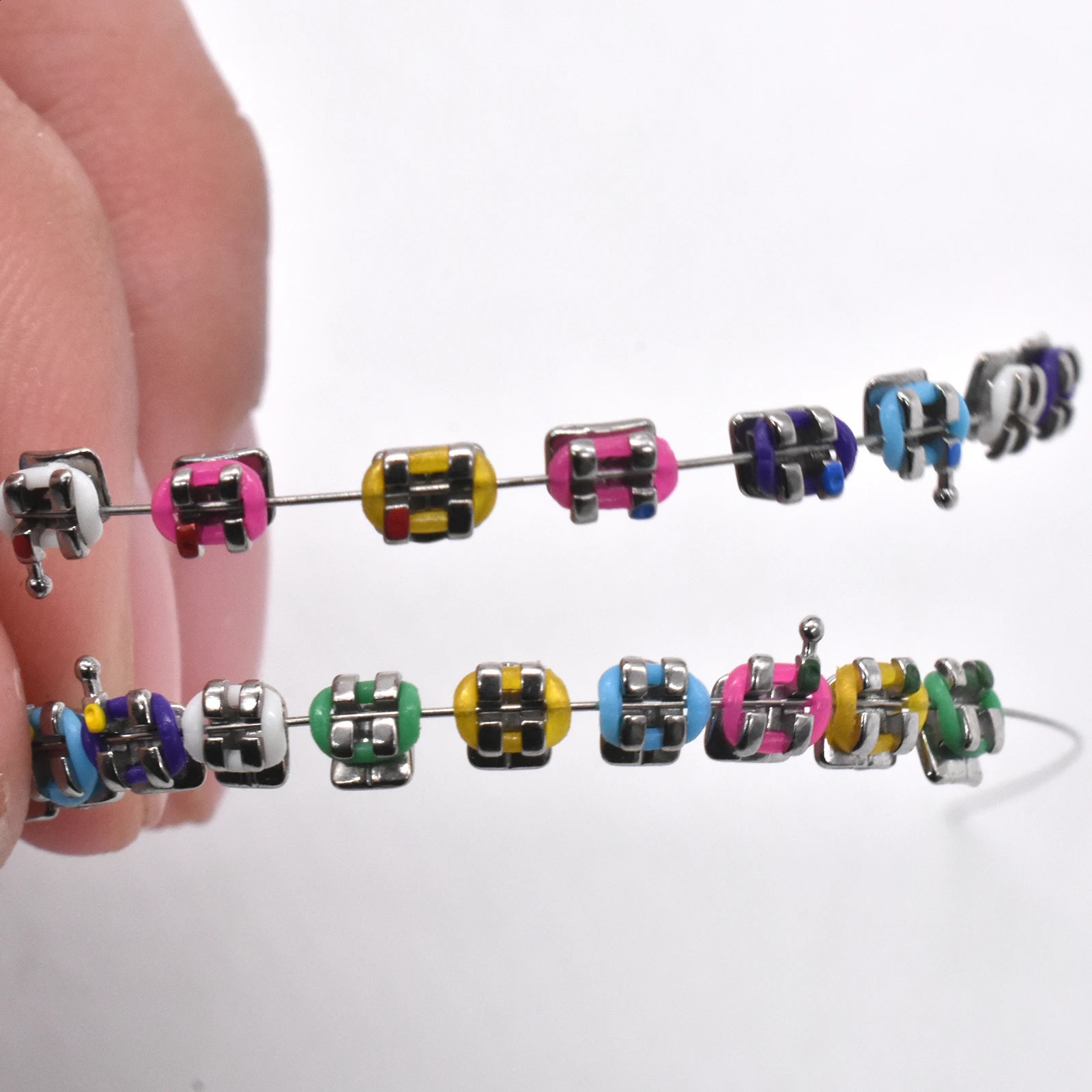 1 Pack Temporary Tooth Decoration with Metal Wires Colorful Metal Bracket and Orthodontic Ligature Ties Dental decorations 250107