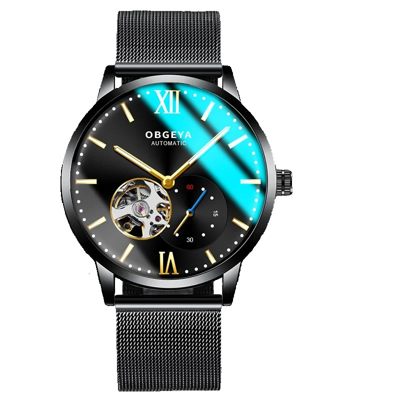 Elegant Men's Ultra-Thin Mechanical Watch with Waterproof Feature
