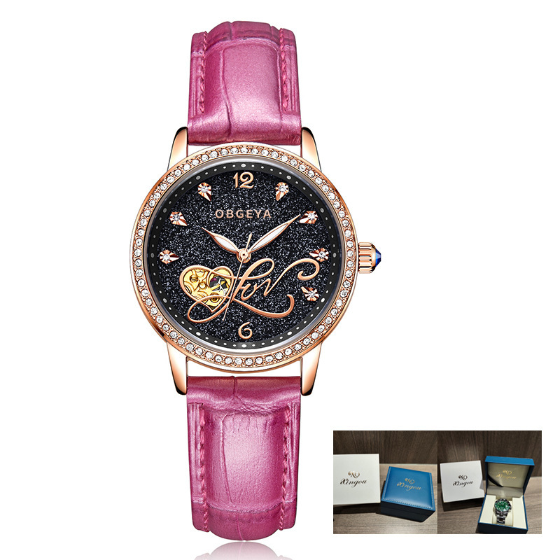 Luxury Fashion Day Date Watch with Full Star Waterproof Ladies' Automatic Mechanical Watch