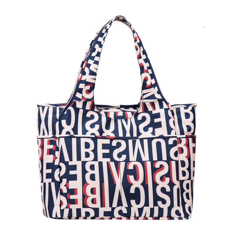 Women's Printed Fashion Casual Versatile Large Designer Handbag Capacity Travel Oxford Nylon Handheld Shoulder Bag