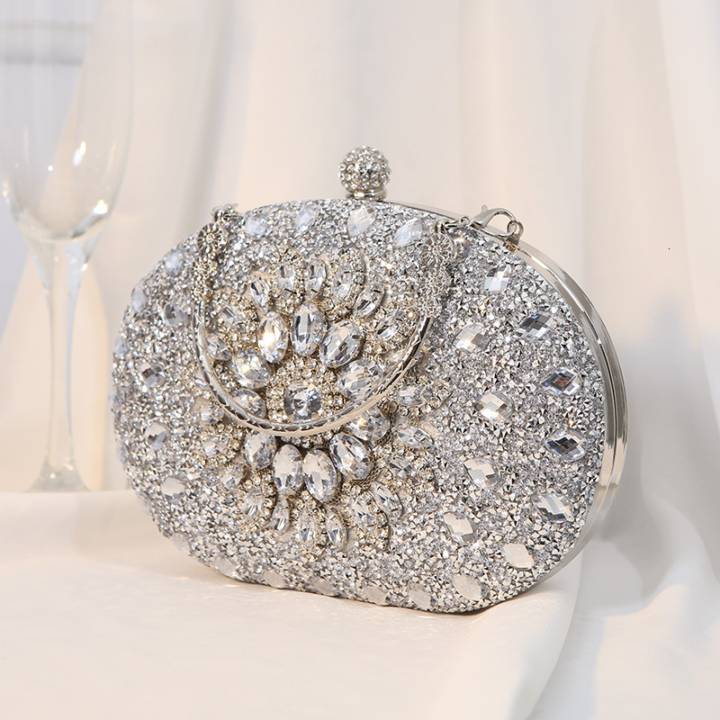2025 New With Alloy Flower Diamond Embedding Dinner Bag Designer Handbag Celebrity Dress Banquet Handheld Bag For Women