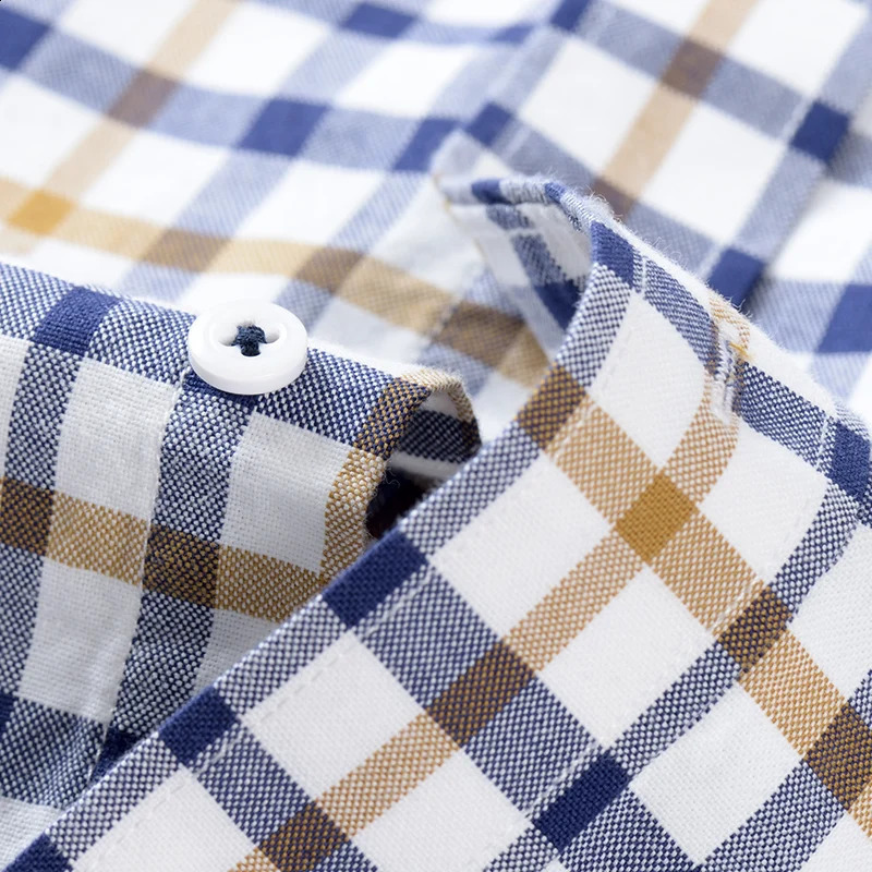 Quality 100% Cotton Oxford Shirt Long Sleeve For Mens Social Dress Shirts Soft Comfortable Regular Fit Casual Man Clothing 250108