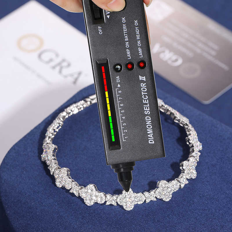 Lab Grown Sterling Sier Gra Certified Pass Dia Tester Fine Jewelry Moissanite Cross Bracelet For Men Free door-to-door delivery