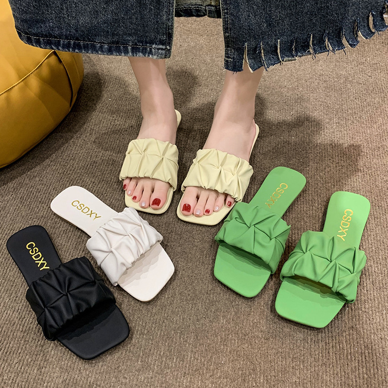 hot free shipping designer Sandals for woman 2025 new Minimalist Solid Classics breathable and fashionable Daily Outfit flat white green