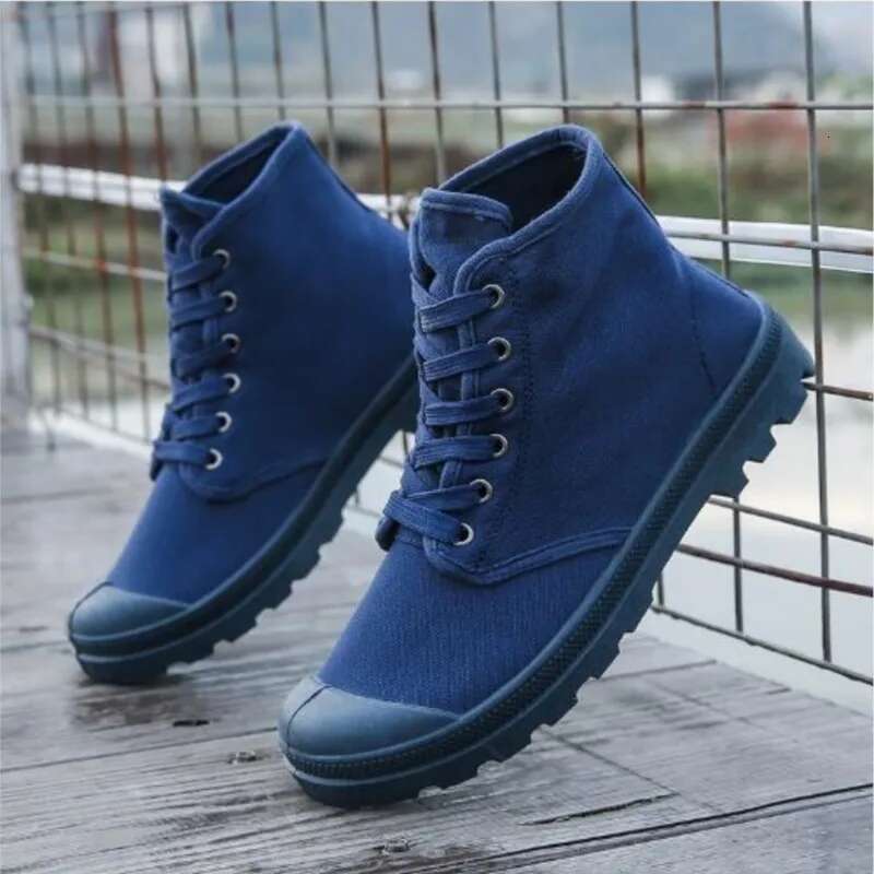 Tongue one-piece high-top boots anti-collision outdoor mountaineering leisure sports men's canvas shoes M011