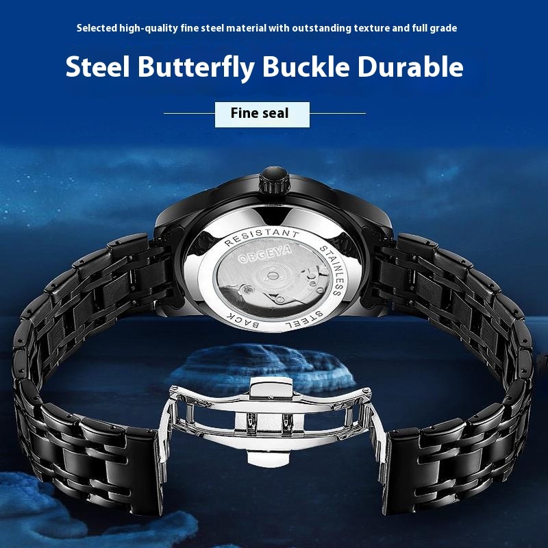Luxury Men's Tourbillon Mechanical Watch with Skeleton Design and 30M Waterproof