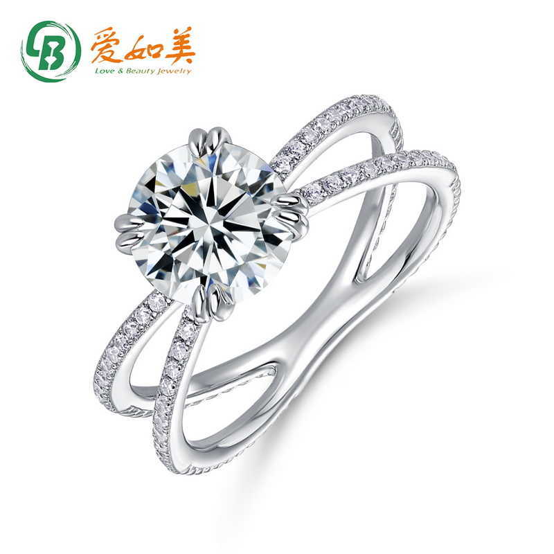 Jewelry Certificate Diamond Moissanite Ring 1ct Round Shape Gemstone For Women Wedding 925 Sterling Silver Fashion Fine Jewelry