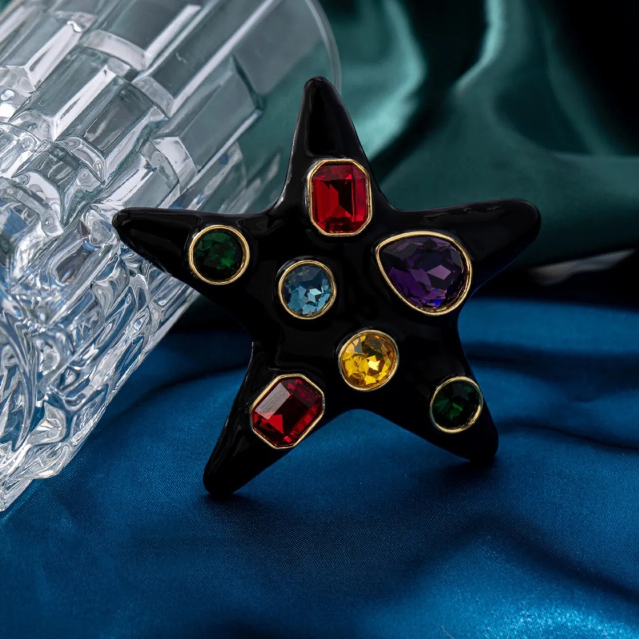 European and American Foreign Trade Fashion Trend Starfish Franc Series Brooch 250103