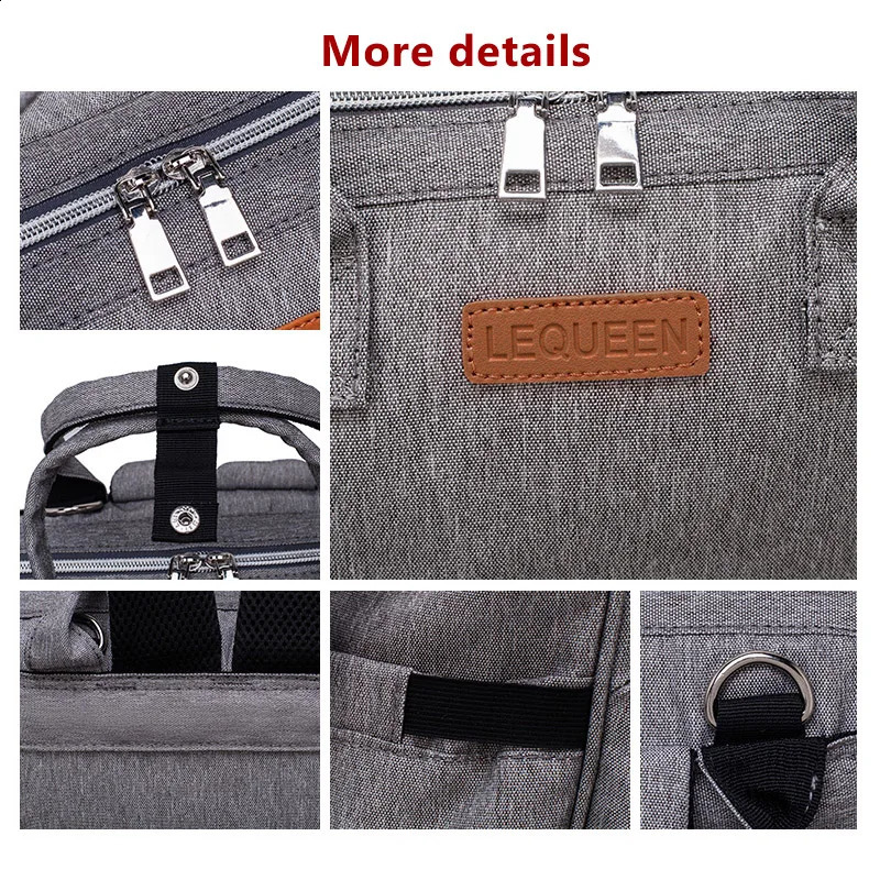 Original LEQUEEN Mommy Diaper Bags Mother Large Capacity Travel Nappy Backpacks Waterproof Large Nursing Bag for baby born 250106
