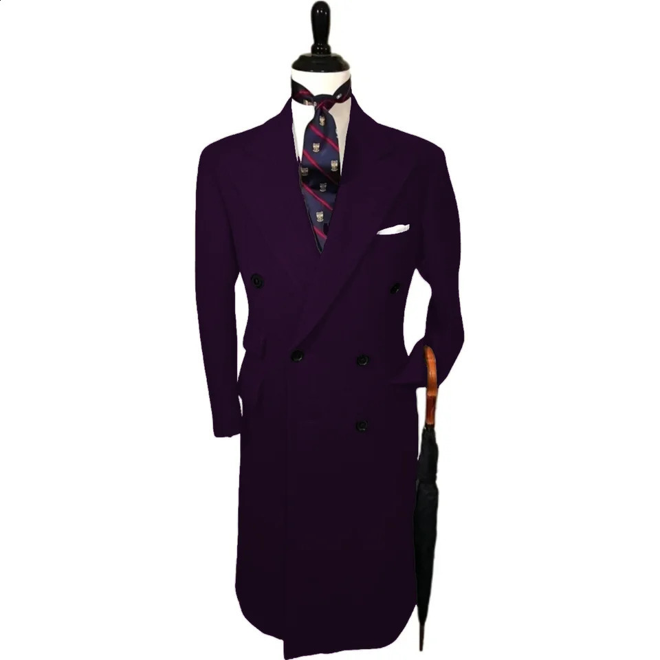 business coat for ceremonyBritish style wool men Warm trench mendoublebreasted 250107