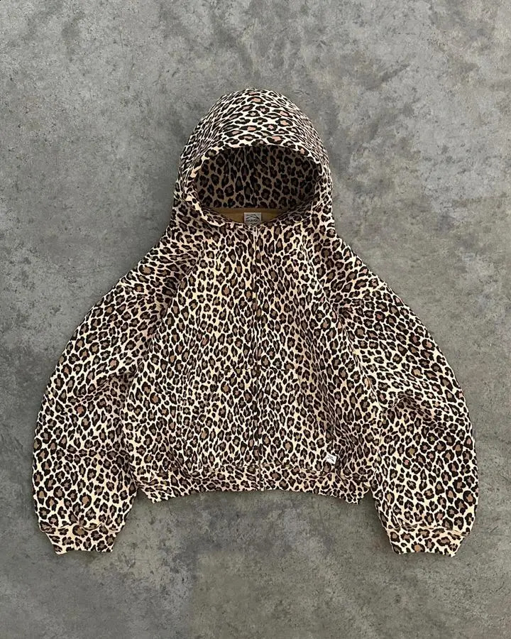 Hoodies Y2K Clothes Mens Womens Fashion Retro Leopard Print Graphic Gothic Oversized Hoodie Gothic Casual Pullover Hoodie 250109