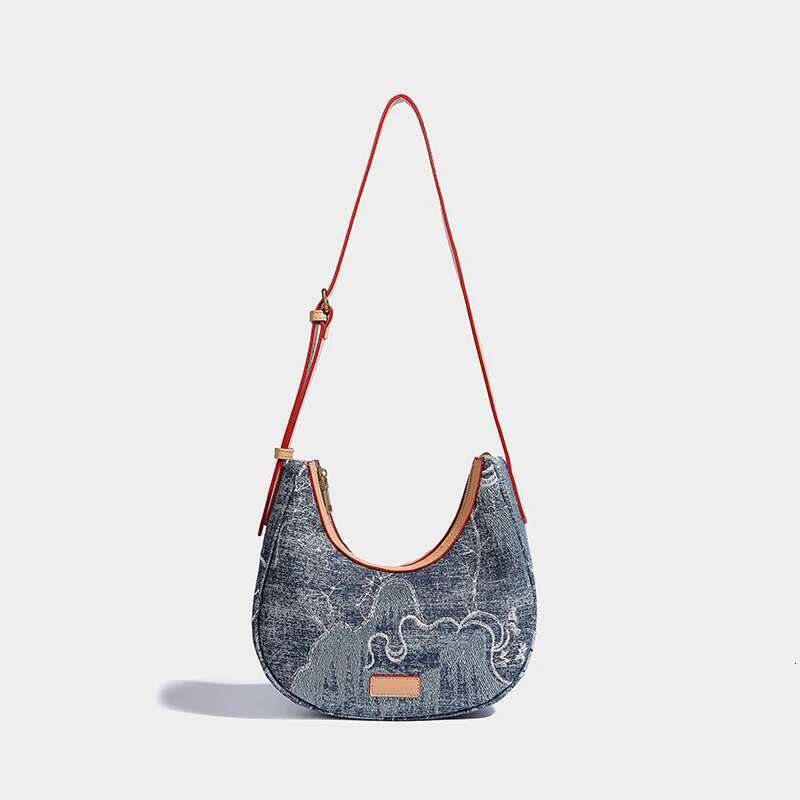 Niche Design Exquisite And Denim Shoulder High-End Fashion Armpit Daily Versatile Small Square Trendy Bag