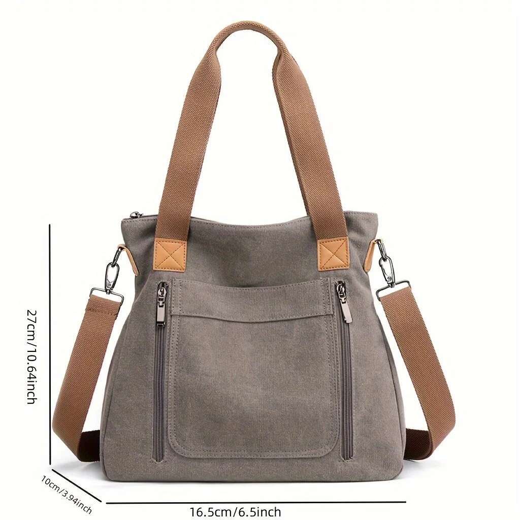 Women's Versatile Handbag Large Capacity Canvas Casual Shoulder Crossbody Bag