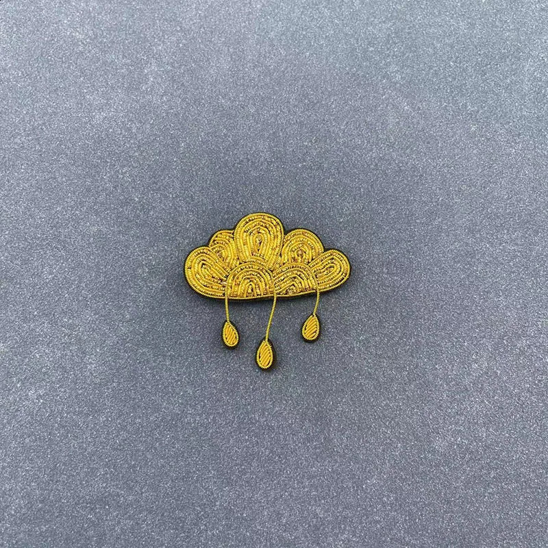 Cloud Starry Sky Hand-Stitched French n Creative Simple Fashion Indian Silk Brooch 250103