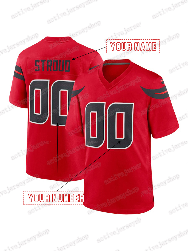 Men's embroidered 7Stroud 12Collins 3Dell 28Mixon 51Anderson Jr. Football custom Jersey breathable V-neck, sports top for fans