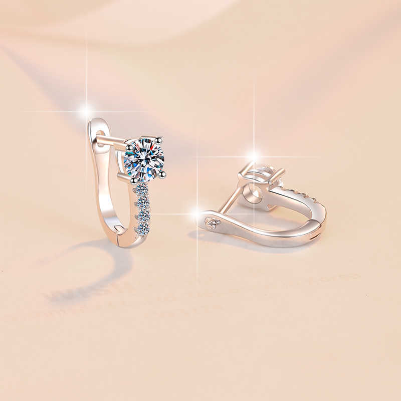 Fiend Jewel 0.5Ct Hoop Earrings S925 silver jewelry fashion design GRA Test drill pen Diamond VVS1 Moissanite Stud earrings