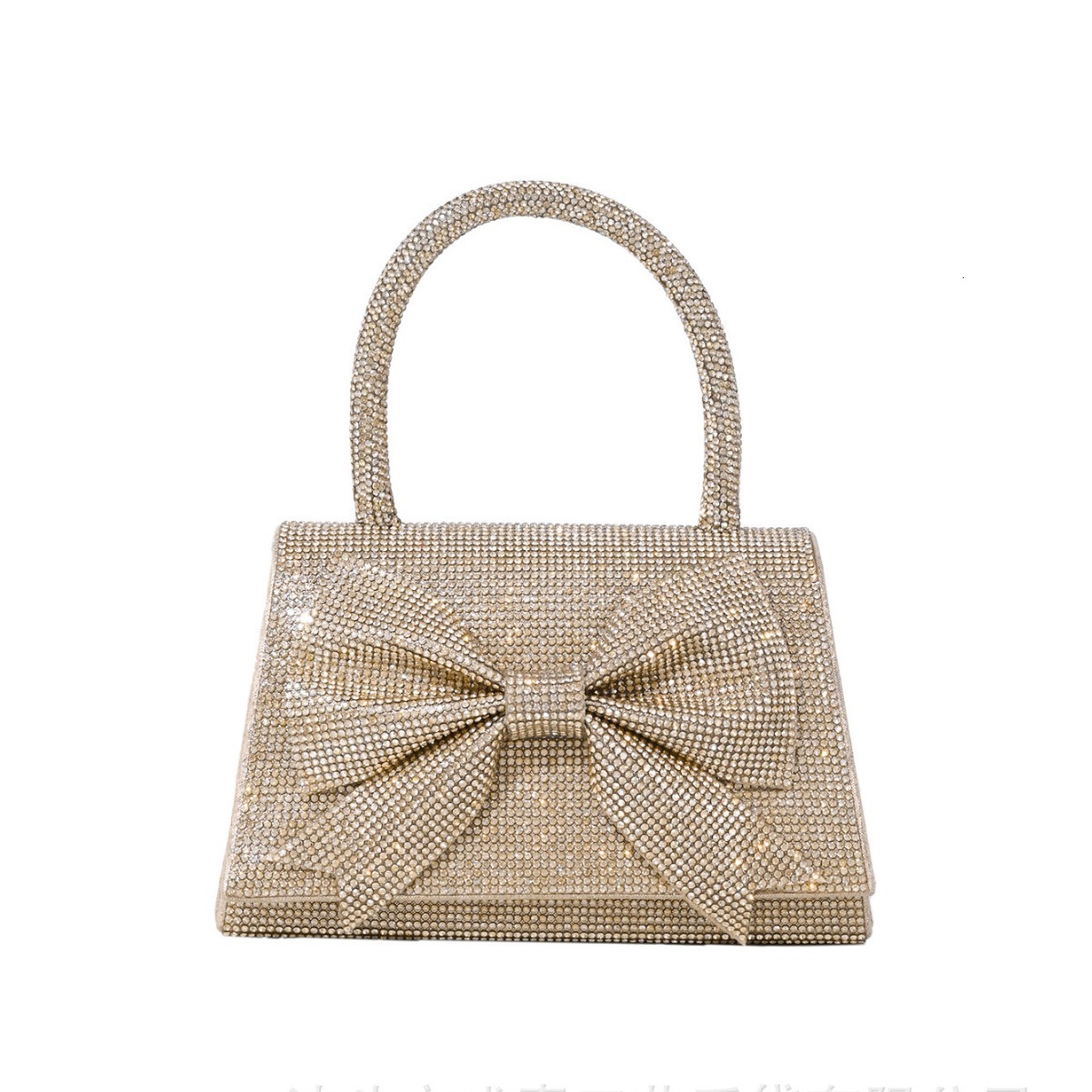 2025 New Dinner Light Luxury Full Diamond Bow Handbag Designer Handbag Sparkling Bride Bag