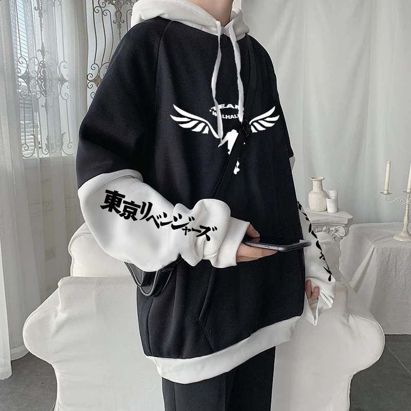 Anime Tokyo Revengers Patchwork Print Hooded Plus Size Hoodie Men Women Sweatshirts Harajuku Autumn Warm Streetwear Pullover 250106
