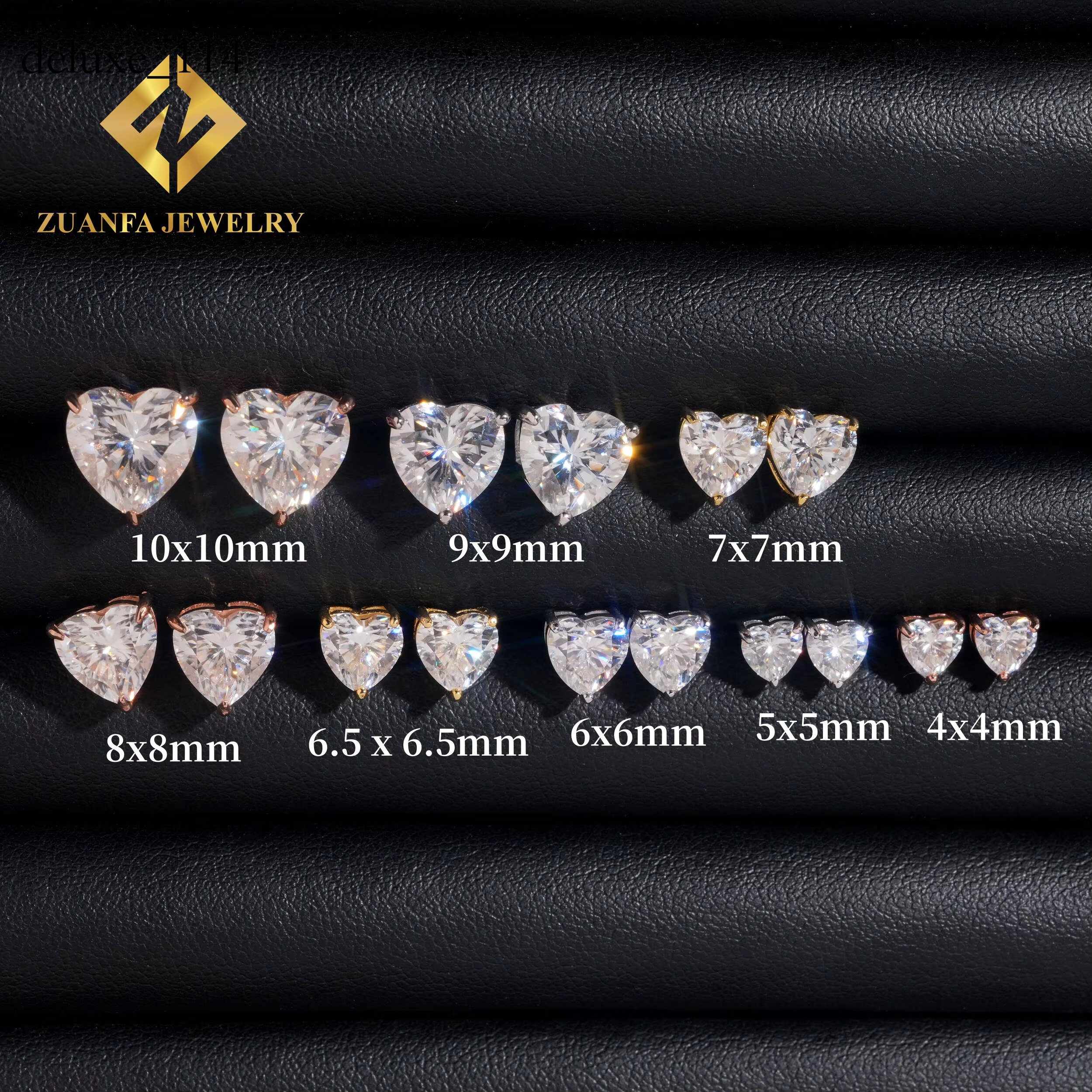 Pass Dia Tester Solid Sier D Color VVS Heart Shape Moissanite Stud Men Women Earrings Daily Wear