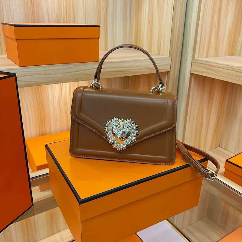 New Crossbody Small Square Retro Texture Shiny Leather Ladies Handbag Fashionable Solid Color Girl Shoulder Bag PU Mate