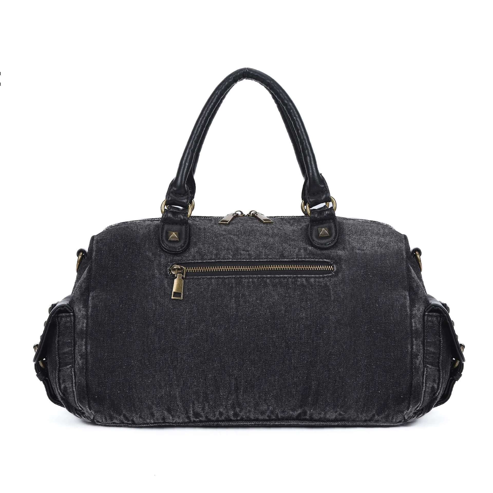 Angelkiss Women Handbags Satchel Top-Handle Denim Bag Large Dumpg Fabric Shoulder Bags Phone Money Pack