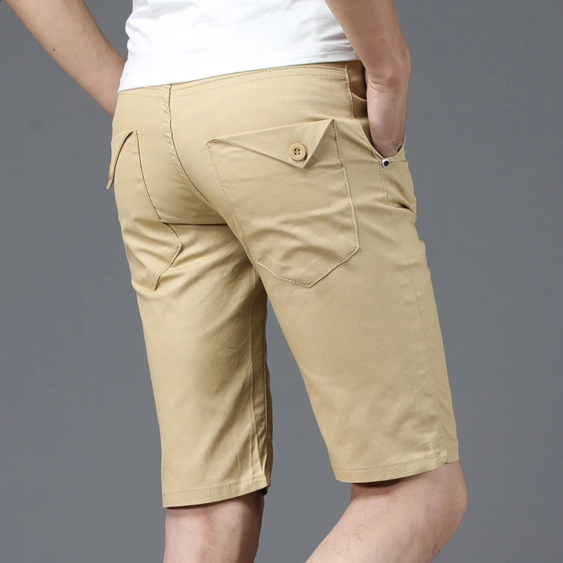 2024 Summer Thin Casual Shorts Mens Big Pocket Pants Fashion Straight Slim Male Knee Length Beach 250103