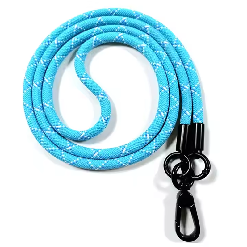 Factory Custom LOGO Crossbody Polyester Mobile Phone Roust Circular Long Phone Lanyard Fastener Fashion Outdoor Polyester lanyard Custom color and sha