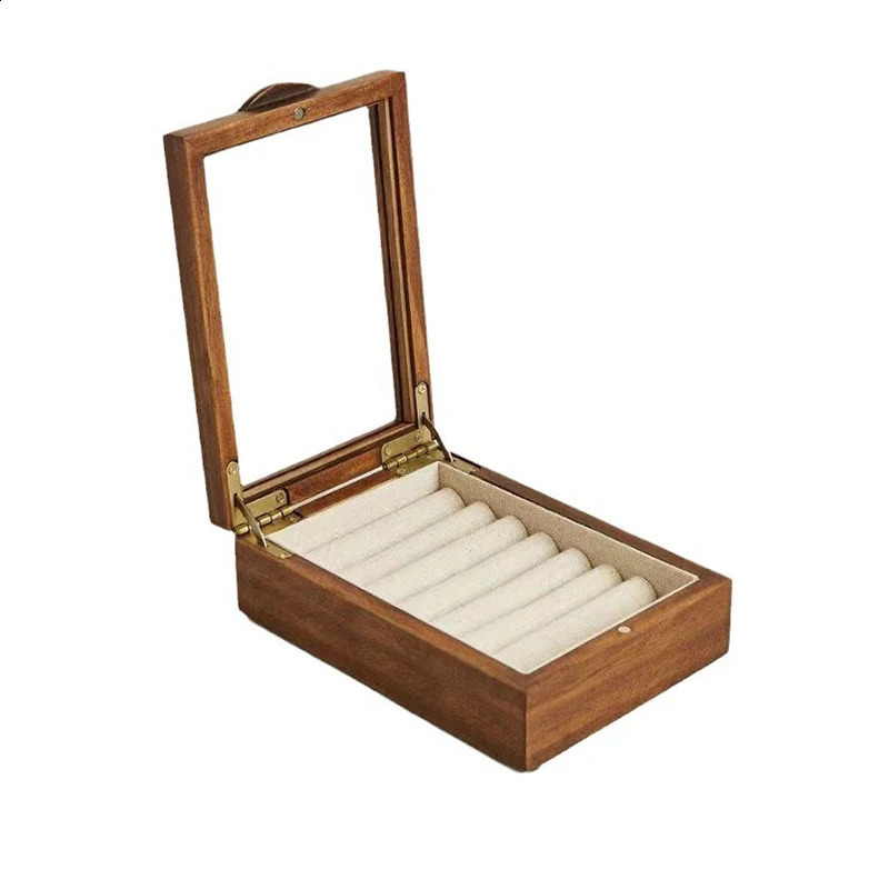 Wood Jewelry Boxes Vintage Jewelry Display Storage Earring Necklace Gift Box Mystery Box Wedding Gift Earring Organizer 250106