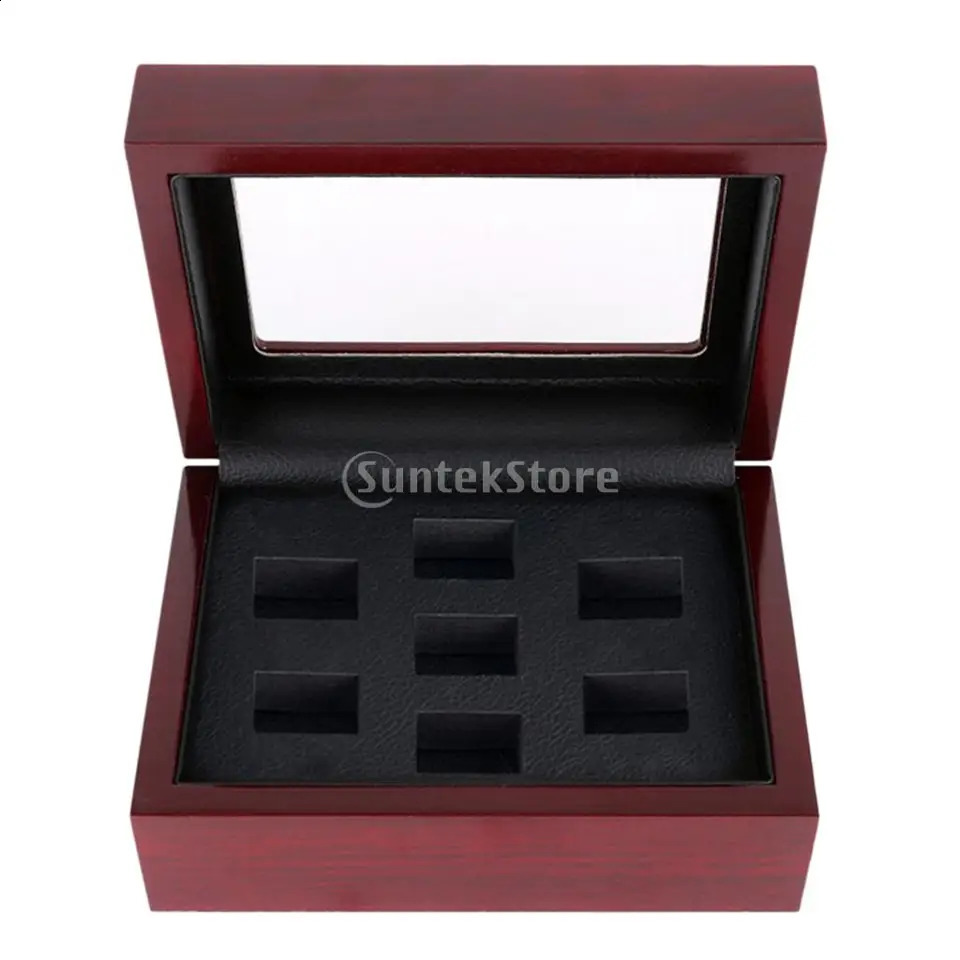 Wooden Jewelry Gift Collection Box Fashion Display Showcase Championship Ring Lady EarChip Storage Holder 250106