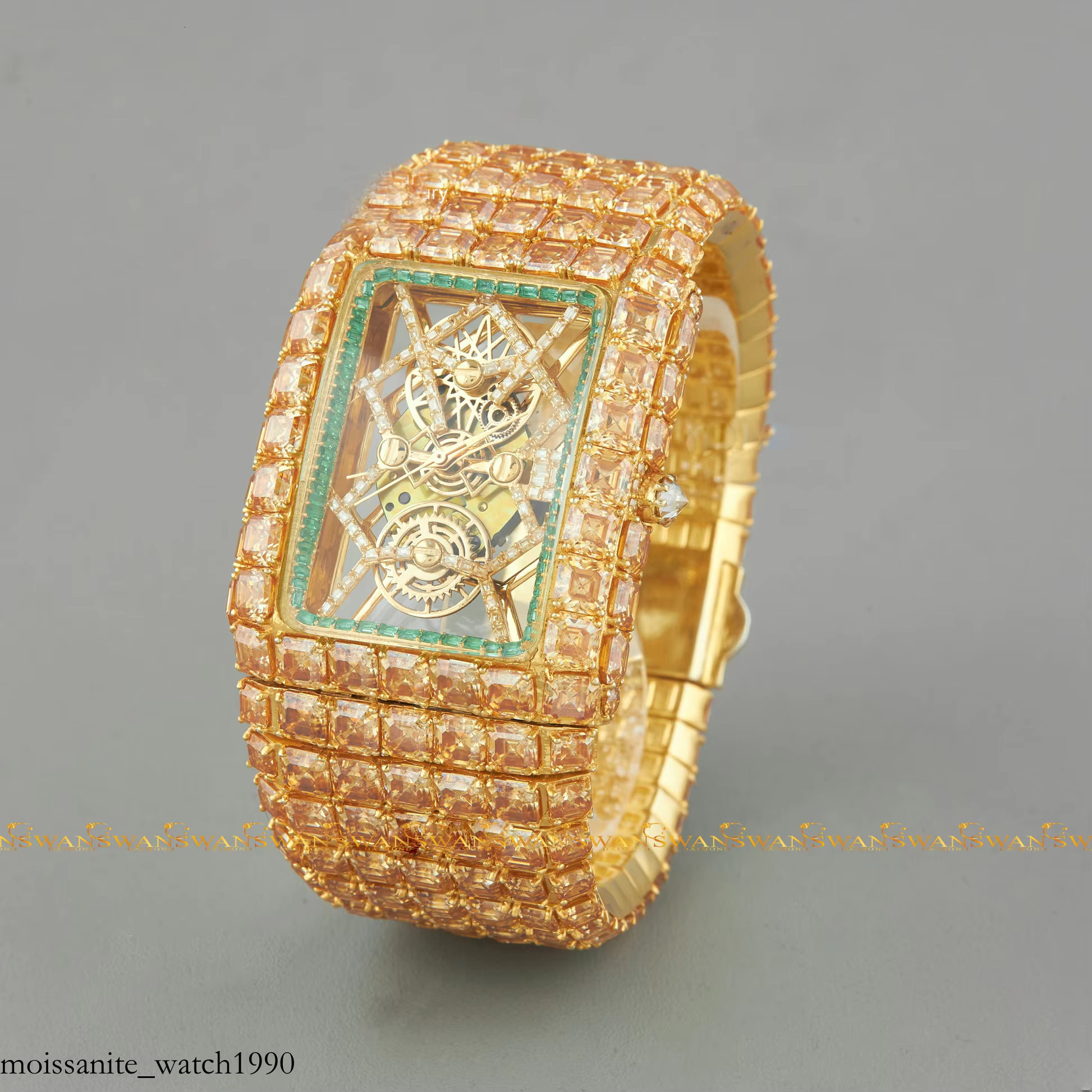 High-precision tactical mechanical watch Designer Mens Watch Hidden Clasp Made In Stainless Steel And Moissanite Dias Gives You A Unique Style With Vvs Clarity