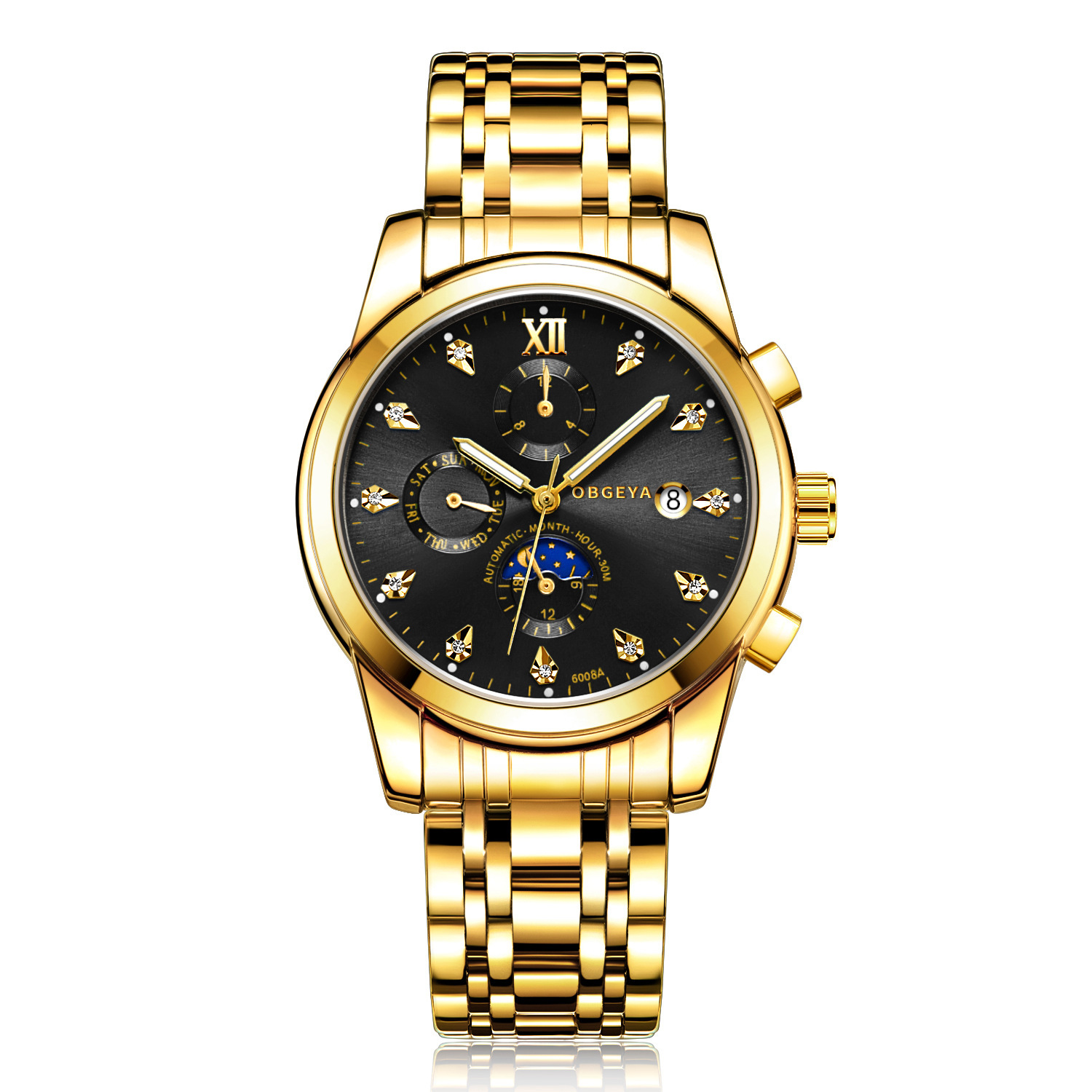 Men's Fashionable Business Watch with Date and Multiple Functions Automatic Mechanical Movement