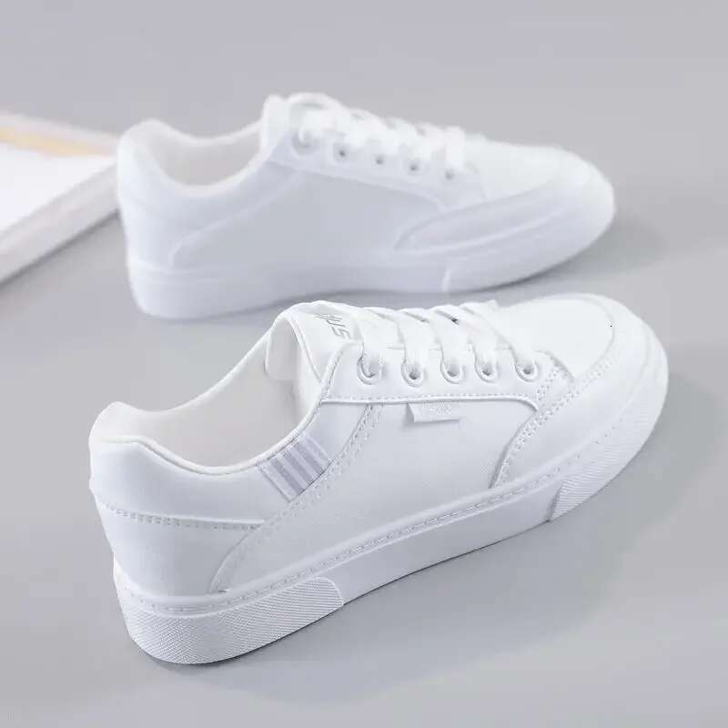 Women's Sneakers Spring Leather Light White Female Platform Vulcanized Shoes Autumn Casual Breathable Sports PU Flats Size 35-40