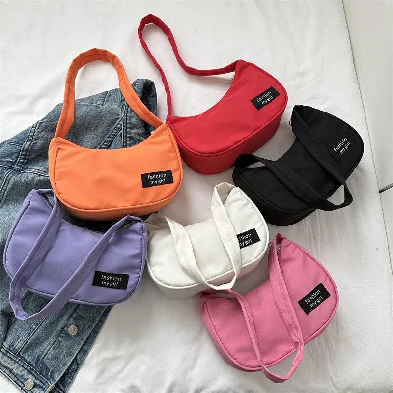 Fashionable Lightweight Small Shoulder Bags for Women Nylon Korean Purses and Handbags Versatile Exquisite Underarm Bag 250106