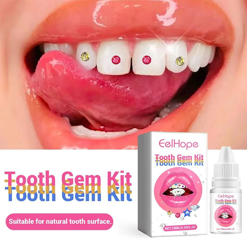 DIY Tooth Jewelry Kit Teeth Gems Kit with Glues Curing Light Firm Reliable Teeth Gemstone Crystal Tooth Ornaments Jewellery 250107
