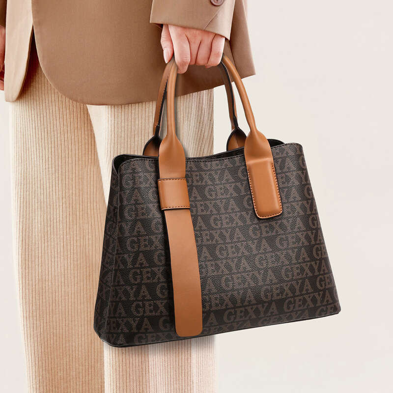 Women's Bags handbag New Light Luxury and High end Style Commuting Tote Soft Leather Printed Large Capacity Women's Bag