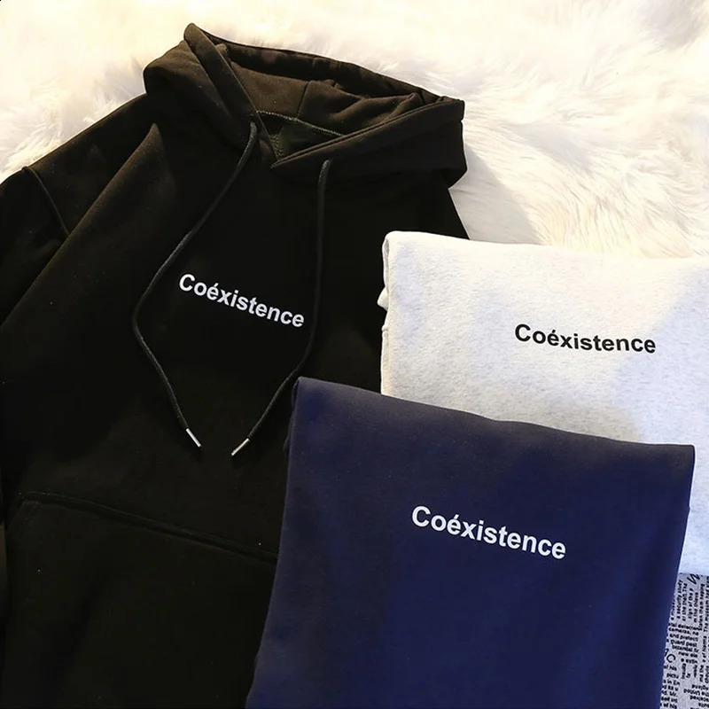 Hooded Jacket for Men and Women American College Style Alphabet Print Oversized Fashion Loose Long-Sleeve Sweatshirt Autumn 250106