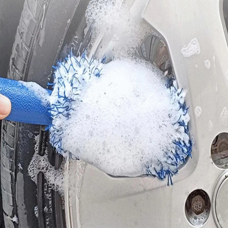 Car Wash Super Brush Plush Premium Wheels NonSlip Handle Easy To Cleaning Rims Spokes Wheel Barrel Accessories 250103